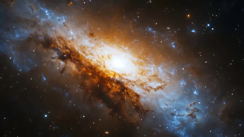 Stellar nebula core in high-contrast astrophotographic composition.