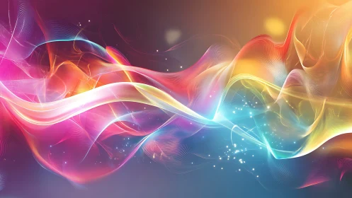 Spectral fluid dynamics of luminous multicolor energy waves.