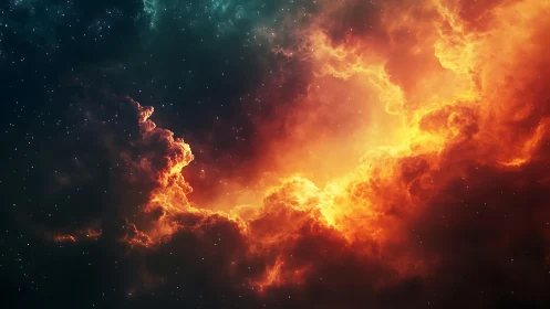 Stellar nebula cavity with luminous ionized gas and dust halo