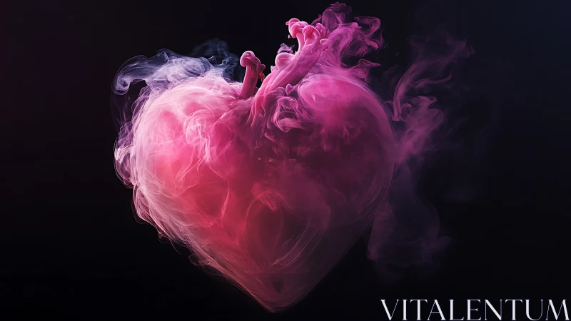 Pink nebula heart pulses in swirling anatomical smoke.