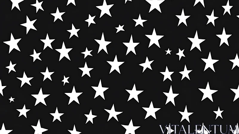 White star scatter pattern on deep matte black field.