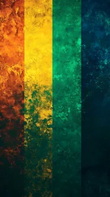 Rust-touched rainbow bands dissolve into deep ocean night.