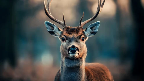 Twilight stag studies the forest with quiet, regal curiosity