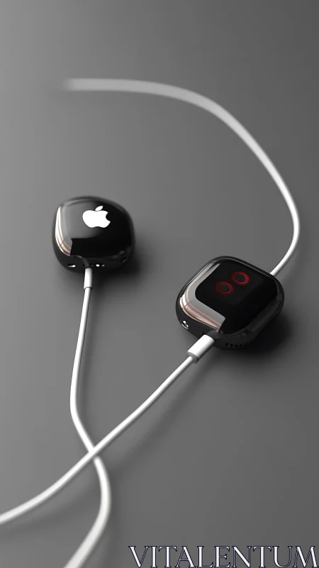 Apple Earbuds Duet with White Cables.