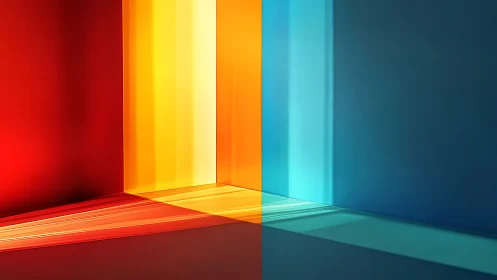 Chromatic corridors where molten light redraws the room.