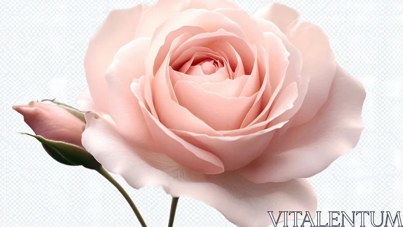 Luminescent Rose Unfurls in Dreamy Pastels.