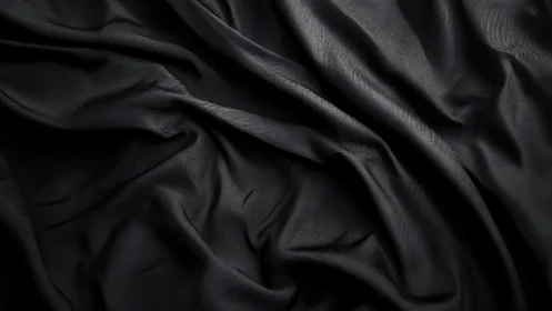 Midnight fabric choreography: Black silk whispers in sculptural folds.