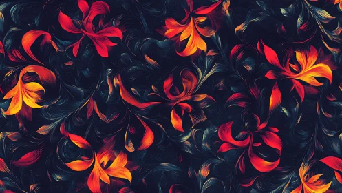 Glowing floral swirls dance gently across a midnight canvas
