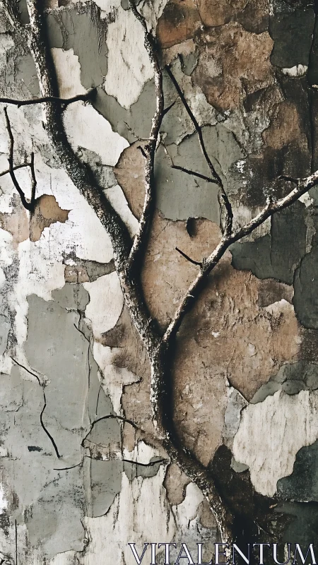 Weathered wall and climbing vines suggest quiet urban decay