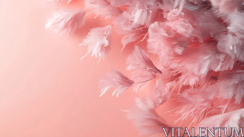 Macro optical study of pink feathers in shallow depth field.