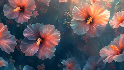 Luminous Cosmos Blooms Dance Through Twilight Dreamscape
