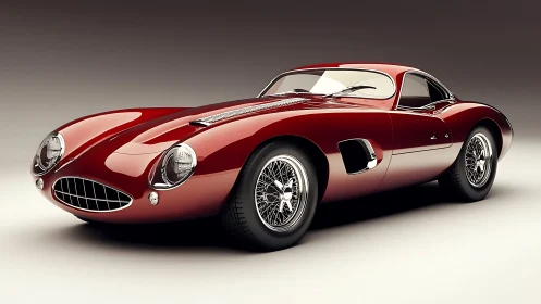 Crimson coupe prowls the light like a polished racing myth