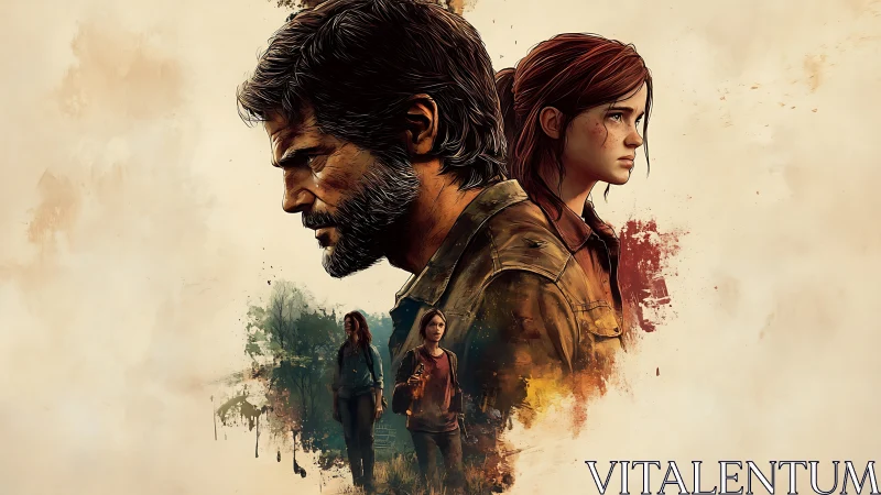 Gritty digital duo portrait with layered survival narrative.