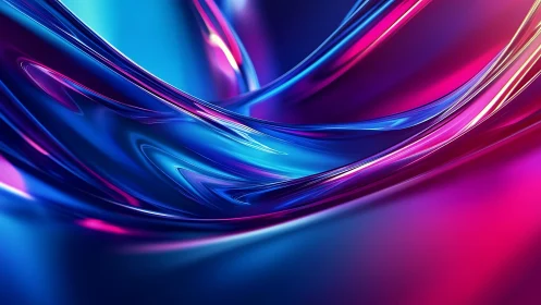 Liquid neon ribbons drifting through a glowing dreamscape.