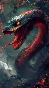 Digital rendering depicts large serpent with open mouth