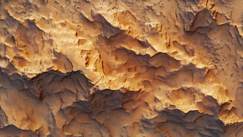 Sunlit fractal sandstone ridges rendered in warm relief.