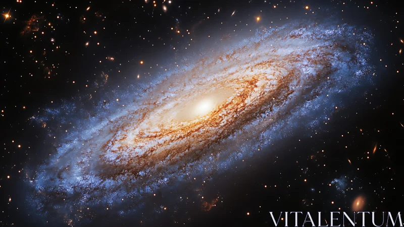 Spiraling starlit galaxy glowing softly in the quiet dark sky.