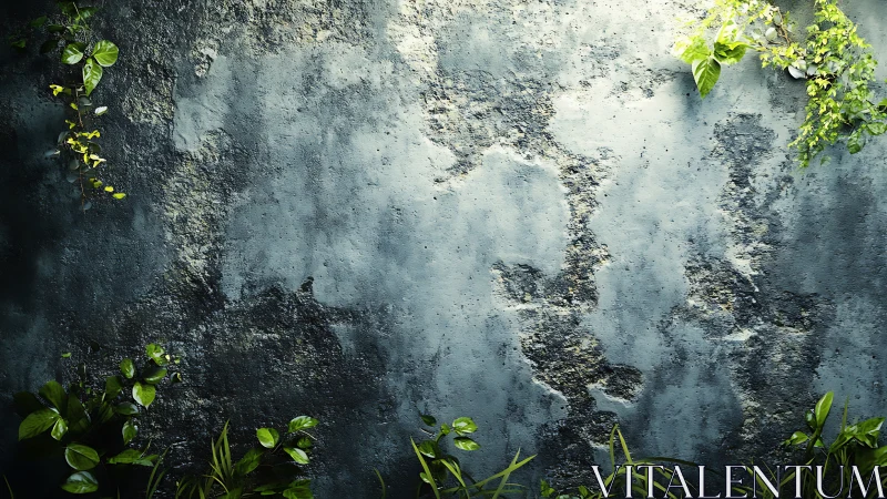 Weathered garden wall where quiet greenery slowly conquers stone.