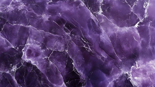 Purple crystalline stone surface shows veined translucent texture
