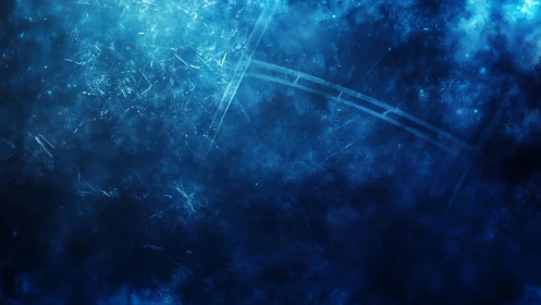 Abstract Cosmic Blue Background with Faint Clock Overlay.