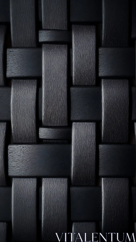 Dark woven leather texture reveals tight geometric pattern