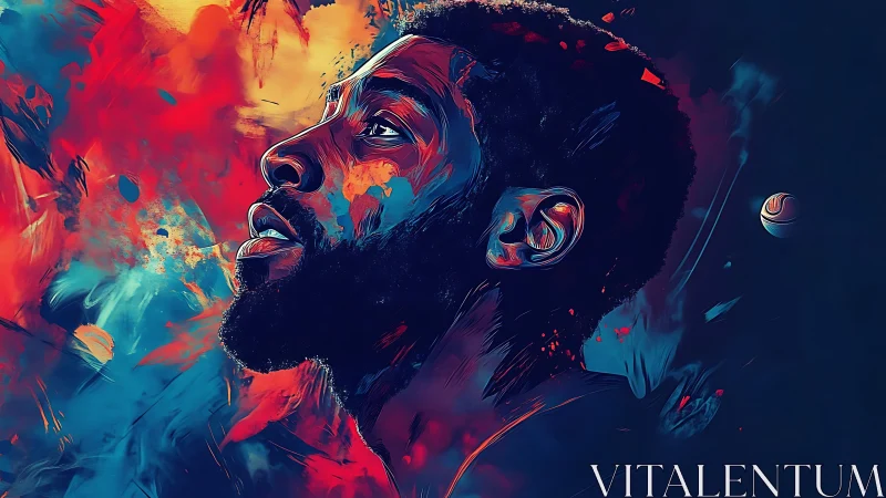 Profile portrait in saturated abstract color field study.