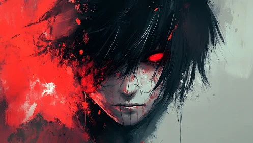 Crimson shadows crawl across the boy&rsquo;s fractured stare