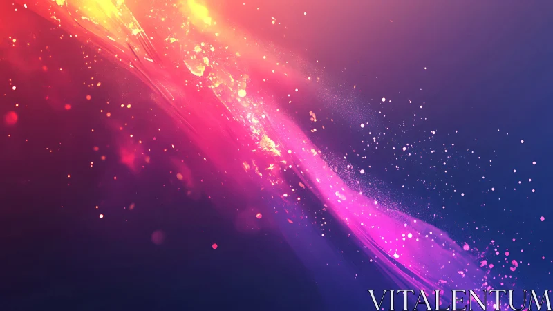 Radiant streaks of pink and gold drifting through deep night sky.