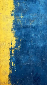 Bold yellow blue abstract texture with vertical division.
