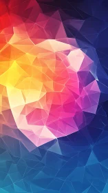 Chromatic low‑poly gradient mesh with faceted light diffusion.