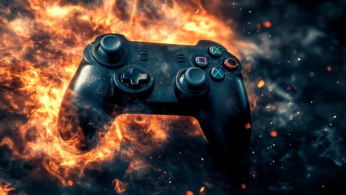 Controller Consumed by Inferno: Gaming's Fiery Transformation Unleashed