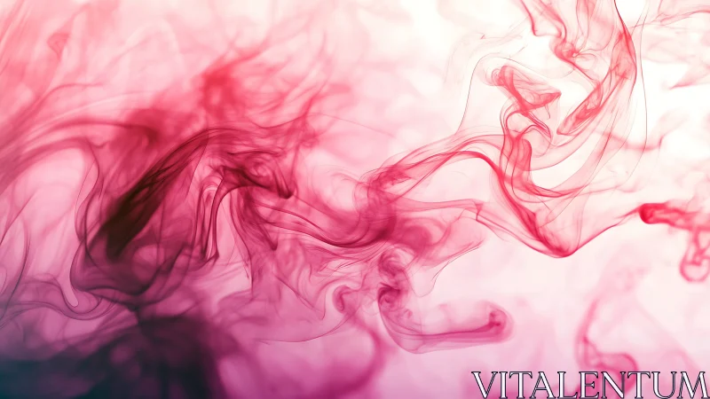 Pink ink swirls merge through translucent liquid field.