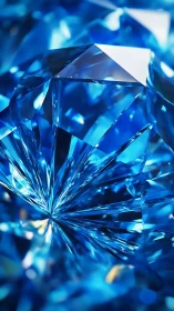 Radiant blue gemstone sparkling with vivid crystal light.