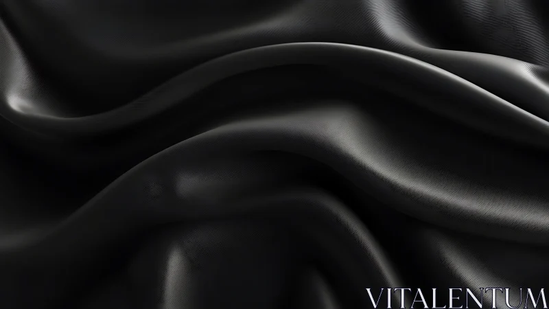 Black fabric surface with undulating folds and directional light.