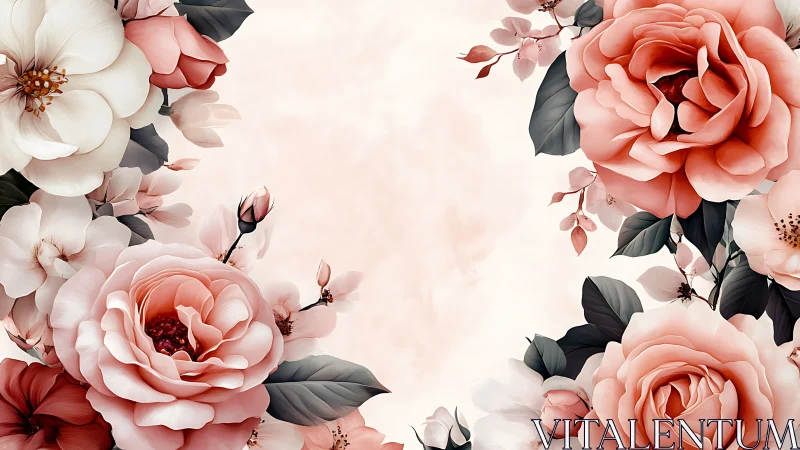 Petal Symphony: Romantic Blooms in Coral & Cream.