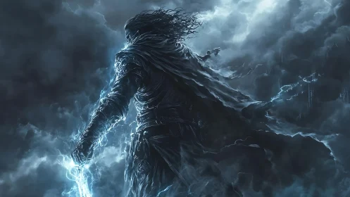 Stormforged wanderer carves lightning paths through night