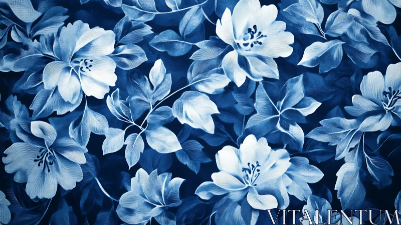 Delicate Blue and White Blooms in Garden Harmony