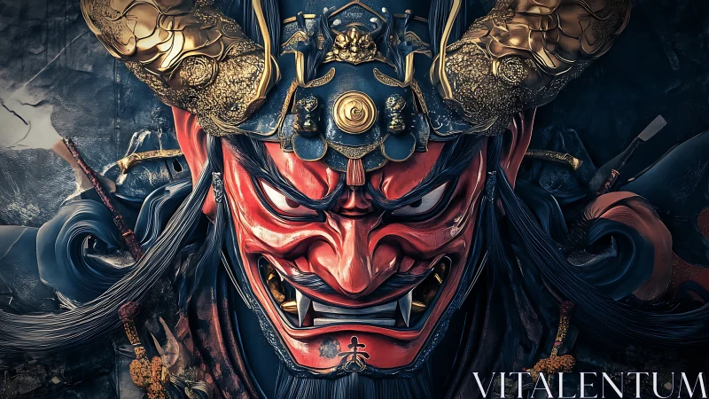 Demon warlord grin sharpens beneath baroque golden armor