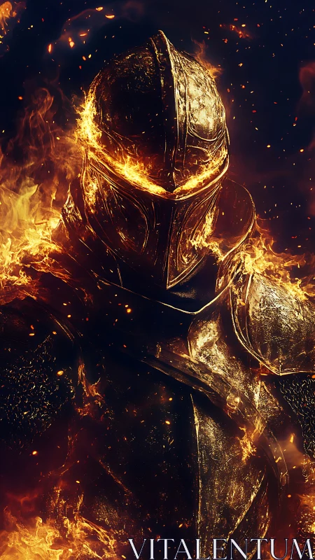 Inferno-clad Knight Rising from Emberstormed Shadows.
