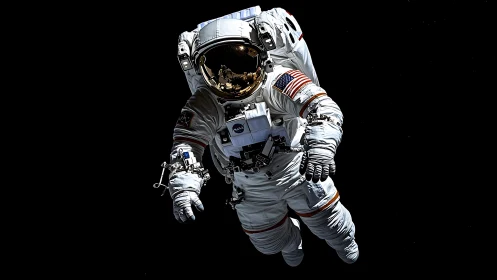 Solitary spacewalker drifts like a bright echo in midnight orbit
