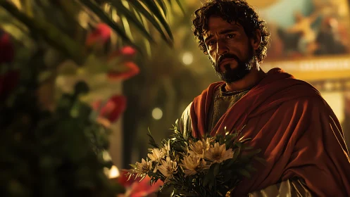 Soft light, quiet courage and a tender bouquet shared.