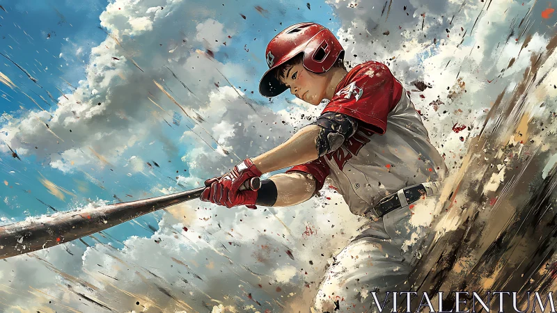 Dynamic baseball swing captured with painterly motion effects