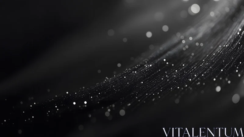 Abstract black and white bokeh light trail digital art background.