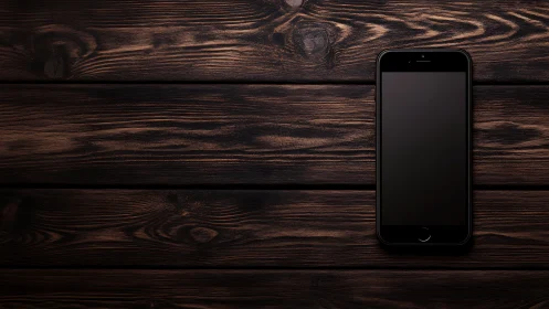 Midnight Device Rests on Weathered Timber Canvas.