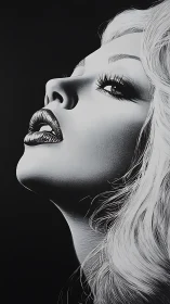 Bold monochrome portrait celebrates luminous feminine allure