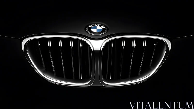 BMW kidney grille close-up with illuminated chrome edges.