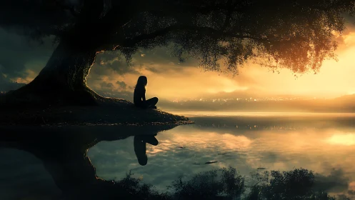 Golden evening reflection invites quiet lakeside daydreams