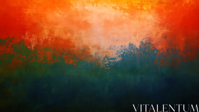 Radiant sunset colors gently melt into deep teal calm