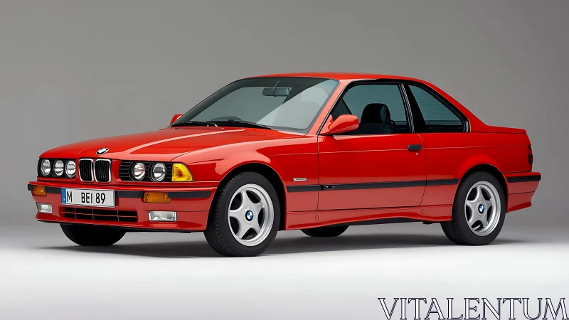 Scarlet 90s coupe idol basking under studio hush light.