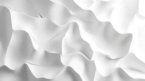 White sculpted folds form abstract flowing topography.
